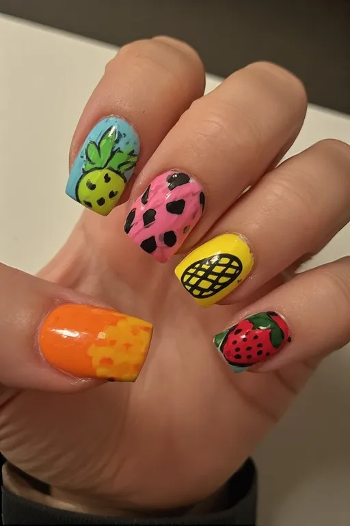 Tropical Nails for Vacation