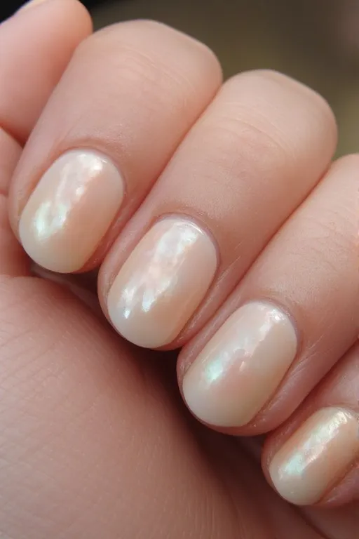 coconut white glazed oval nails