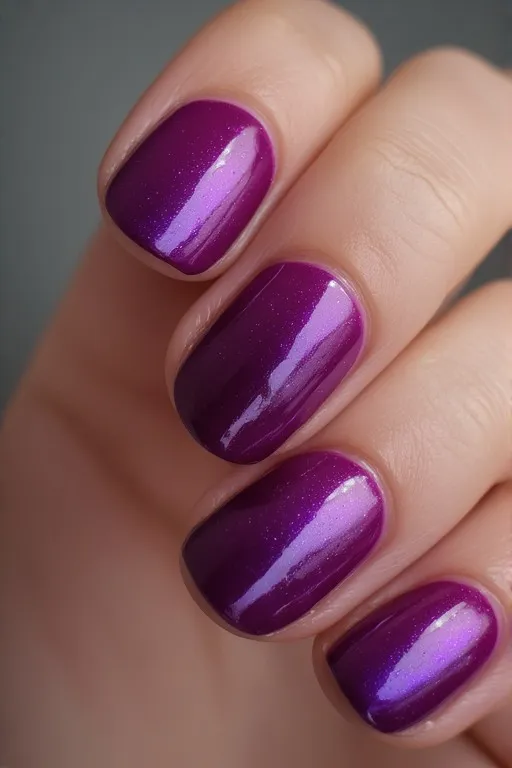 passion fruit purple glossy oval nails
