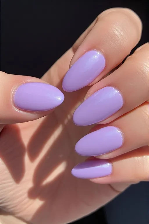  soft lavender glazed almond nails