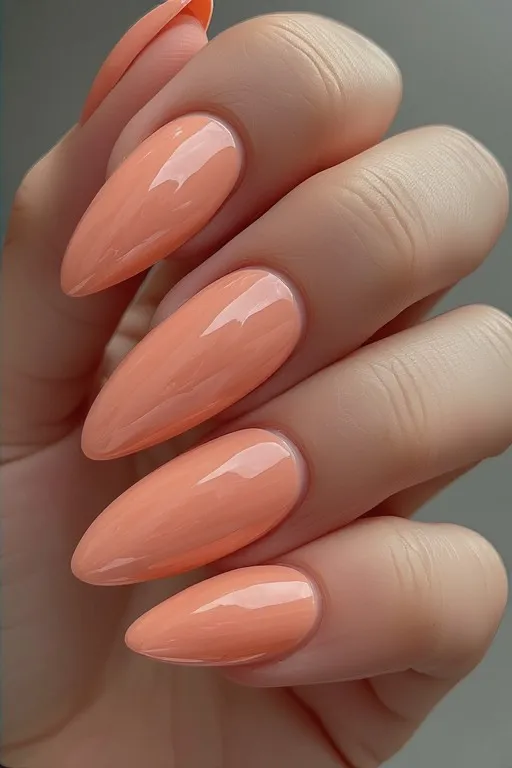  glazed peach almond nails