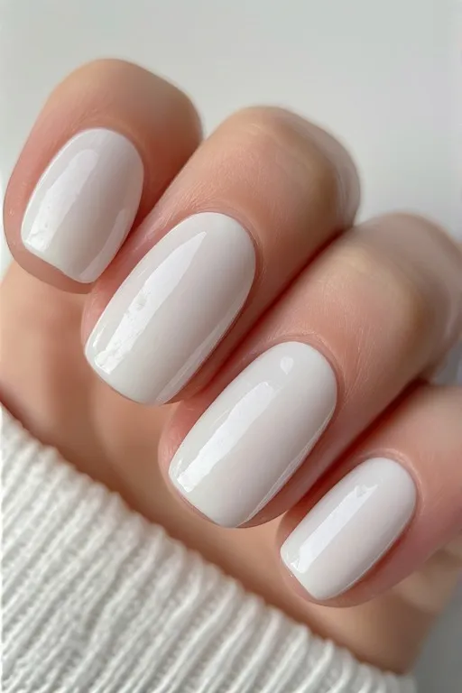 white glazed pearl finish oval nails